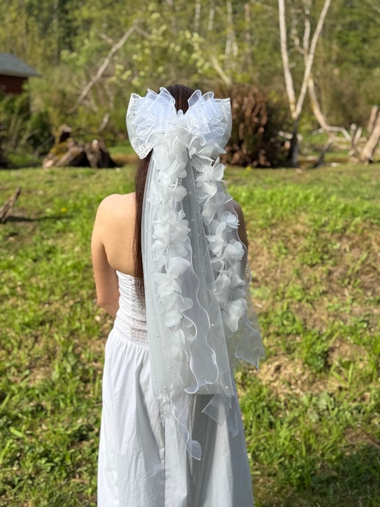 Wedding veil, tulle pearl veil, lace wedding veil main image 5